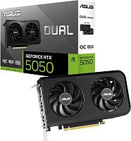 Видеокарта ASUS DUAL GeForce RTX 5050 OC 8G [PCIe 5.0, GPU 2317 МГц, 8 ГБ GDDR6, 128 бит, 3 x DisplayPort, HDMI]