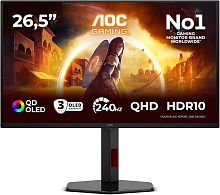 27" Монитор AOC Q27G4ZDR черный
[2560x1440@240 Гц, OLED, 1.5M:1, 400 Кд/м², 178°/178°, DisplayPort 1.4, HDMI 2.0 x2, Adaptive-Sync, AMD FreeSync Premium, NVIDIA G-SYNC Compatible]