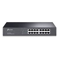 Коммутатор TP-Link TL-SF1016DS [неуправляемый, 16×10/100 Мбит/с, настольный/в стойку 19", металл]