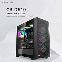 Корпус PC Cooler C3 D510 ARGB BK черный [Mid-Tower, Micro-ATX, Mini-ITX, Standard-ATX, 2xUSB 3.0 Type-A, ARGB 3 x 120 мм]