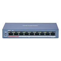 PoE-коммутатор Hikvision DS-3E0109P-E/M [неуправляемый, 8×10/100 Мбит/с + 1×10/100 Мбит/с, 8 портов PoE (бюджет 58 Вт), настольный, металл]