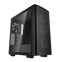 Корпус DEEPCOOL CK560 черный [Mid-Tower, E-ATX, Micro-ATX, Mini-ITX, Standard-ATX, USB 3.2 Gen1 Type-A, USB 3.2 Gen2 Type-C, ARGB вентиляторы, 1 x 140 мм, 3 x 120 мм]