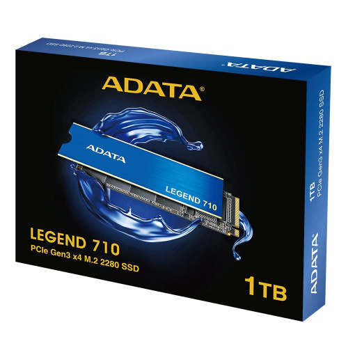 1000 ГБ SSD M.2 накопитель ADATA LEGEND 710 [PCI-E 3.x x4, чтение - 2400 Мбайт/сек, запись - 1800 Мбайт/сек, NVM Express]