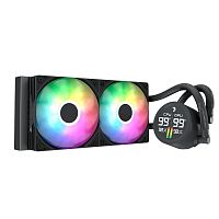 Система жидкостного охлаждения Aerocool Abyss L240R Digi чёрный [240 мм, 2 x 120 мм, ARGB, цифровой дисплей, TDP 280 Вт]
