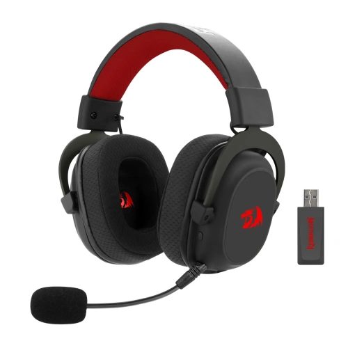 Беспроводные/проводные наушники Redragon Zeus Pro H510 PRO Black [чёрный, 7.1, B 5.2 + 2.4 GHz + USB‑C проводное, 53 мм, 64 Ω, до ~20–30 ч, RGB]