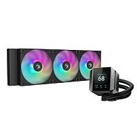 Система жидкостного охлаждения DeepCool MYSTIQUE 360 ARGB чёрный [360 мм, 3 x 120 мм, ARGB, 2.8" TFT LCD, TDP 300 Вт]