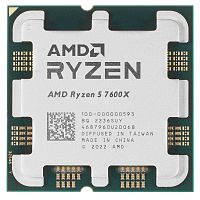 Процессор AMD Ryzen 5 7600X OEM [AM5, 6 x 4.7 ГГц, L2 - 6 МБ, L3 - 32 МБ, 2 х DDR5-5200 МГц, TDP 105 Вт]