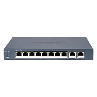 PoE-коммутатор Hikvision DS-3E0310P-E/M(B) [неуправляемый, 8×10/100 Мбит/с + 2×1 Гбит/с, 8 портов PoE (бюджет 80 Вт), настольный, металл]