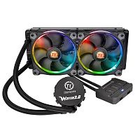 Система жидкостного охлаждения Thermaltake Water 3.0 Riing RGB 240 чёрный [240 мм, 2 x 120 мм, RGB, TDP 240 Вт]