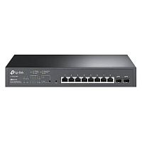 PoE-коммутатор TP-Link SG2210MP [управляемый L2+, 8×1 Гбит/с, 2×SFP 1G, 8 портов PoE (PoE+; бюджет 150 Вт), настольный/в стойку 19", металл]