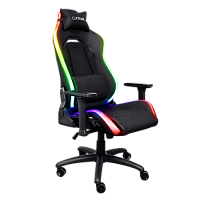Кресло игровое Trust RUYA GXT719 RGB BLACK черный [ткань, до 150 кг, подголовник, подлокотники - 2D]