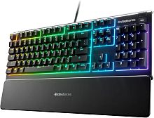 Клавиатура проводная SteelSeries Apex 3 черный [мембранная, USB, RGB-подсветка]