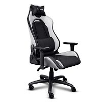 Кресло игровое Trust GXT 714W Ruya черно-белый [ткань / экокожа (PU), до 150 кг, 3D подлокотники, качание]