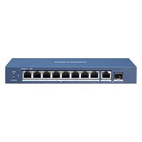 PoE-коммутатор Hikvision DS-3E0510P-E/M(B) [неуправляемый, 8×1 Гбит/с + 1×1 Гбит/с, 1×SFP 1G, 8 портов PoE (бюджет 80 Вт), настольный]