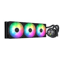 Система жидкостного охлаждения Aerocool Abyss L360R Digi чёрный [360 мм, 3 x 120 мм, ARGB, цифровой дисплей, TDP 320 Вт]