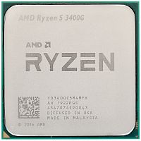 Процессор AMD Ryzen 5 3400G OEM [AM4, 4 x 3.7 ГГц, L2 - 2 МБ, L3 - 4 МБ, 2 х DDR4-2933 МГц, TDP 65 Вт]