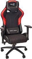 Кресло игровое Aerocool AERO 1 Alpha черно-красный [ткань, полиуретан, искусственная кожа, до 150 кг, подголовник, подлокотники]