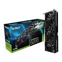 Видеокарта Palit GeForce RTX 5070 Infinity 3 [PCIe 5.0, GPU 2325 МГц, 12 ГБ GDDR7, 192 бит, 3 x DisplayPort, HDMI]