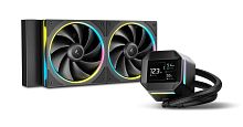 Система жидкостного охлаждения DeepCool LM420 чёрный [420 мм, 3 x 140 мм, ARGB, 2.4" IPS, TDP 350 Вт]
