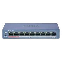 PoE-коммутатор Hikvision DS-3E0109P-E [неуправляемый, 8×10/100 Мбит/с + 1×10/100 Мбит/с, 8 портов PoE (бюджет 123 Вт), металл]