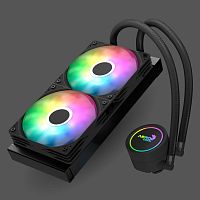 Система жидкостного охлаждения Aerocool Abyss L240R чёрный [240 мм, 2 x 120 мм, ARGB, TDP 280 Вт]