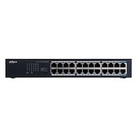 Коммутатор Dahua DH-S3024-24GT [неуправляемый, 24×1 Гбит/с, настольный/в стойку 19", металл]