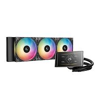 Система жидкостного охлаждения DeepCool LT360 VISION чёрный [360 мм, 3 x 120 мм, ARGB, 4.5" LCD, TDP 300 Вт]