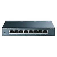 Коммутатор TP-Link TL-SG108 [неуправляемый, 8×1 Гбит/с, настольный, металл]