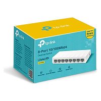 Коммутатор TP-Link LS1008 [неуправляемый, 8×10/100 Мбит/с, настольный, пластик]
