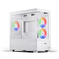 Корпус Aerocool P300D Digi (P300D Digi-G-WT-v1) белый [Mini-Tower, mATX/Mini-ITX, стекло, 3 вентилятора ARGB]