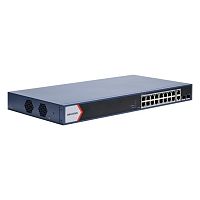 PoE-коммутатор Hikvision DS-3E1520P-EI/M [Smart, 16×1 Гбит/с + 2×1 Гбит/с, 2×SFP, 16 портов PoE (бюджет 125 Вт), настольный/в стойку 19"]