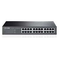 Коммутатор TP-Link TL-SF1024D [неуправляемый, 24×10/100 Мбит/с, настольный/в стойку 19", металл]