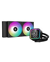 Система жидкостного охлаждения DeepCool LD240 чёрный [240 мм, 2 x 120 мм, ARGB, цифровой дисплей, TDP 280 Вт]