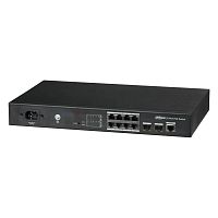 PoE-коммутатор Dahua DH-PFS4210-8GT-150 [управляемый L2, 8×1 Гбит/с, 2×SFP 1G, 8 портов PoE (бюджет 150 Вт), настольный/в стойку 19"]