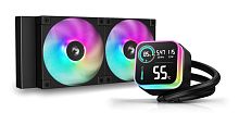 Система жидкостного охлаждения DeepCool LQ240 чёрный [240 мм, 2 x 120 мм, ARGB, цифровой дисплей, TDP 280 Вт]