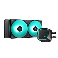 Система жидкостного охлаждения DeepCool LE500 MARRS чёрный [240 мм, 2 x 120 мм, Зелёная LED, TDP 220 Вт]