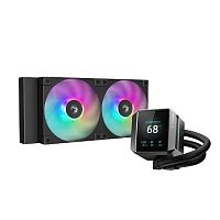 Система жидкостного охлаждения DeepCool MYSTIQUE 240 чёрный [240 мм, 2 x 120 мм, ARGB, 2.8" TFT LCD, TDP 280 Вт]