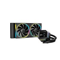 Система жидкостного охлаждения DeepCool LM240 чёрный [240 мм, 2 x 120 мм, ARGB, 2.4" IPS, TDP 280 Вт]